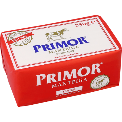 Mostrar detalhes para Manteiga Sem Sal PRIMOR 250g Imagem de Manteiga Sem Sal PRIMOR 250g