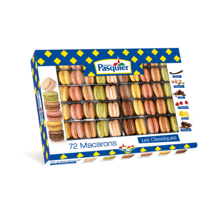 Mostrar detalhes para Mini Sortido de Macarrons PASQUIER 72un Imagem de Mini Sortido de Macarrons PASQUIER 72un