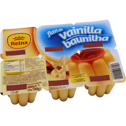 Mostrar detalhes para Pudim Flan de Baunilha REINA 6x100g Imagem de Pudim Flan de Baunilha REINA 6x100g