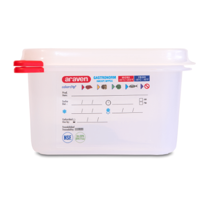 Mostrar detalhes para Caixa Hermetico Alimentar Haccp Gn1/9 ARAVEN 1L Imagem de Caixa Hermetico Alimentar Haccp Gn1/9 ARAVEN 1L