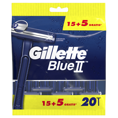 Mostrar detalhes para Lâminas Descartáveis Blue Ii GILLETTE 20un Imagem de Lâminas Descartáveis Blue Ii GILLETTE 20un