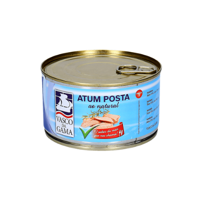 Mostrar detalhes para Posta de Atum Ao Natural Lata VASCO DA GAMA 385g Imagem de Posta de Atum Ao Natural Lata VASCO DA GAMA 385g