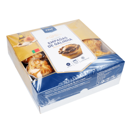 Mostrar detalhes para Empadas de Galinha Para O Forno Congeladas MAKRO CHEF 1,92kg 24un Imagem de Empadas de Galinha Para O Forno Congeladas MAKRO CHEF 1,92kg 24un