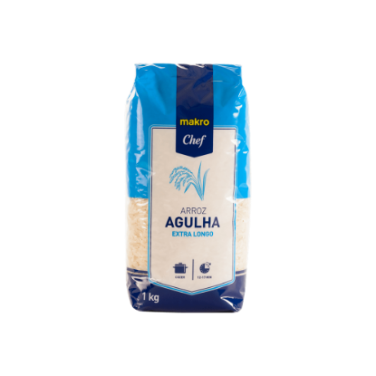 Mostrar detalhes para Arroz Agulha Extra Longo MAKRO CHEF 1kg Imagem de Arroz Agulha Extra Longo MAKRO CHEF 1kg
