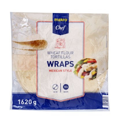 Mostrar detalhes para Wrap 30Cm MAKRO CHEF 1,62kg 18un Imagem de Wrap 30Cm MAKRO CHEF 1,62kg 18un