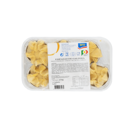 Mostrar detalhes para Empadas de Galinha Congeladas ARO 6x45g Imagem de Empadas de Galinha Congeladas ARO 6x45g