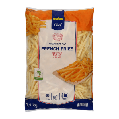 Mostrar detalhes para Batata Congelada Pré-Frita 6Mmx6Mm MAKRO CHEF 2,5kg Imagem de Batata Congelada Pré-Frita 6Mmx6Mm MAKRO CHEF 2,5kg