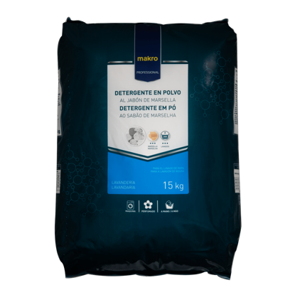 Mostrar detalhes para Detergente em Pó Marselha Para Máquina de Roupa MAKRO PROFESSIONAL 15kg Imagem de Detergente em Pó Marselha Para Máquina de Roupa MAKRO PROFESSIONAL 15kg