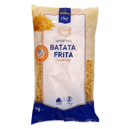Mostrar detalhes para Batata Frita Palha Fina Sem Sal MAKRO CHEF 1kg Imagem de Batata Frita Palha Fina Sem Sal MAKRO CHEF 1kg