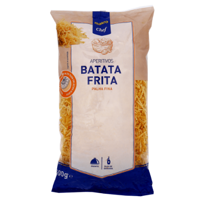 Mostrar detalhes para Batata Frita Palha Fina Com Sal MAKRO CHEF 500g Imagem de Batata Frita Palha Fina Com Sal MAKRO CHEF 500g
