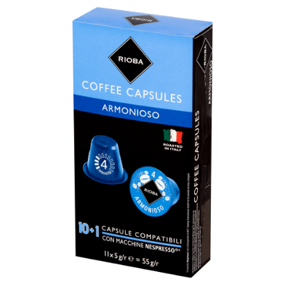 Mostrar detalhes para Café Lungo Armonioso Cápsulas RIOBA 11 cápsulas  Imagem de Café Lungo Armonioso Cápsulas RIOBA 11 cápsulas