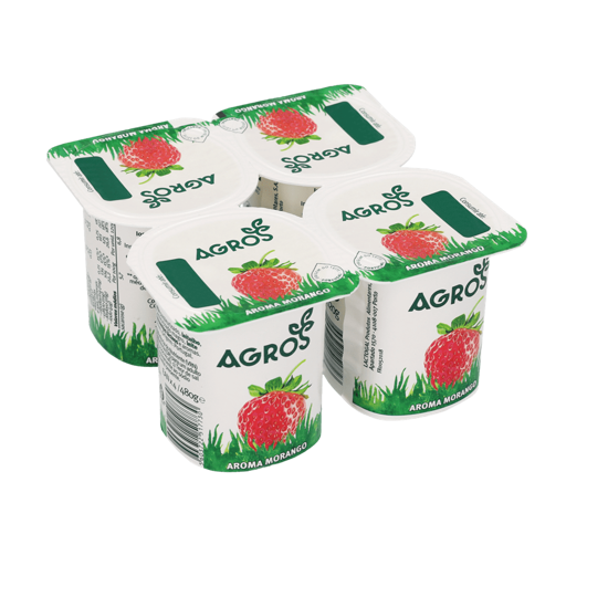 Imagem de Iogurte Com Aroma de Morango AGROS 4x120g