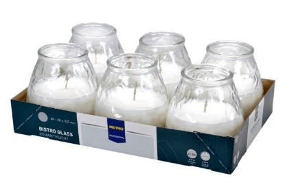 Mostrar detalhes para Vela em Bistro Transparente MAKRO PROFESSIONAL 6un Imagem de Vela em Bistro Transparente MAKRO PROFESSIONAL 6un