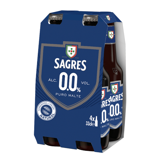 Imagem de Cerveja Sem Álcool 0.0% SAGRES 4x33cl