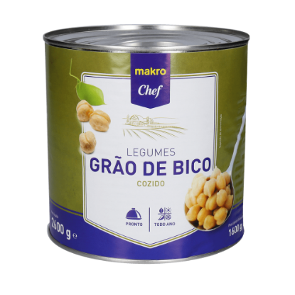 Mostrar detalhes para Grão de Bico Lata MAKRO CHEF 2,6kg Imagem de Grão de Bico Lata MAKRO CHEF 2,6kg