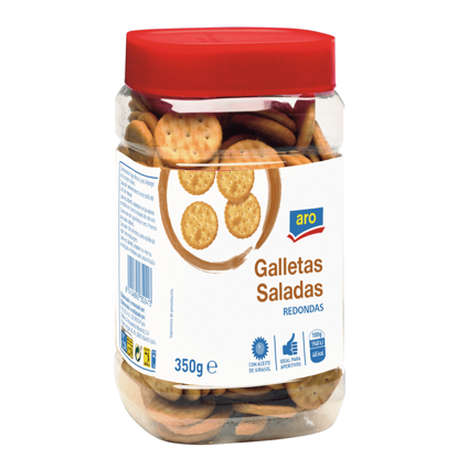 Mostrar detalhes para Aperitivos Crackers Com Sal ARO 350g Imagem de Aperitivos Crackers Com Sal ARO 350g
