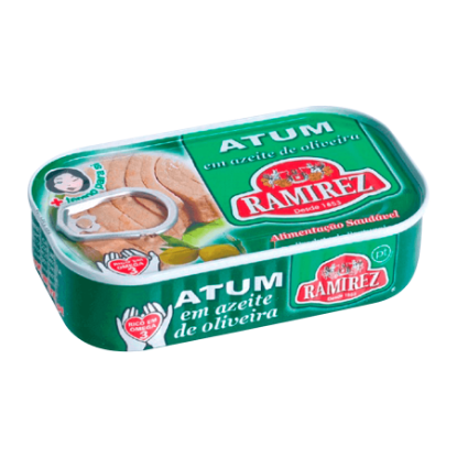 Mostrar detalhes para Atum em Azeite RAMIREZ emb.120 gr (peso escorrido 86 gr) Imagem de Atum em Azeite RAMIREZ emb.120 gr (peso escorrido 86 gr)