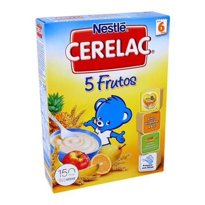 Mostrar detalhes para Cerelac 5 Frutos NESTLÉ 250g Imagem de Cerelac 5 Frutos NESTLÉ 250g