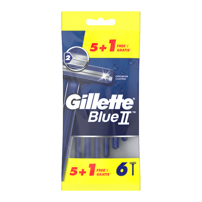 Mostrar detalhes para  Descartável Blue Ii Fixa 5 + 1 GILLETTE 1un Imagem de  Descartável Blue Ii Fixa 5 + 1 GILLETTE 1un