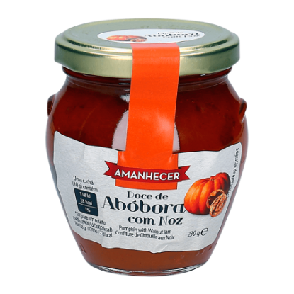 Mostrar detalhes para Doce Abóbora Com Noz AMANHECER 230g Imagem de Doce Abóbora Com Noz AMANHECER 230g