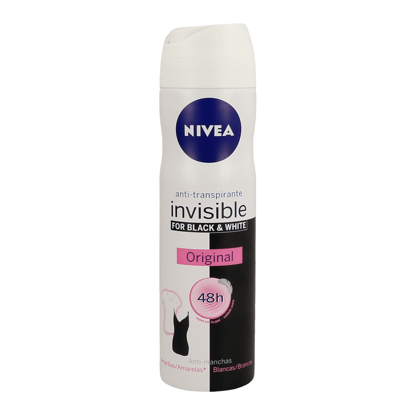 Mostrar detalhes para Desodorizante Spray Invisible Black & White NIVEA 150ml Imagem de Desodorizante Spray Invisible Black & White NIVEA 150ml