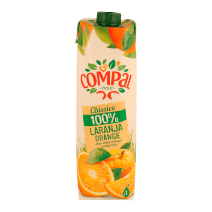 Mostrar detalhes para Sumo 100% Laranja COMPAL 1L Imagem de Sumo 100% Laranja COMPAL 1L