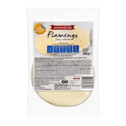 Mostrar detalhes para Queijo Flamengo Fatias Redondas AMANHECER 200g Imagem de Queijo Flamengo Fatias Redondas AMANHECER 200g