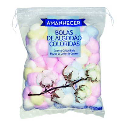 Mostrar detalhes para Algodão Bolas Cores AMANHECER 100un Imagem de Algodão Bolas Cores AMANHECER 100un