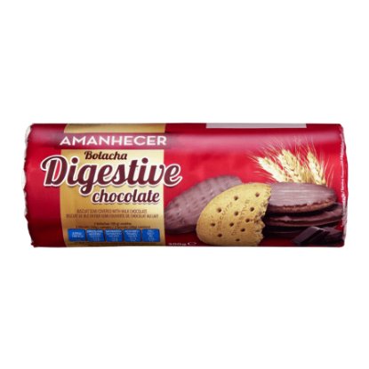 Mostrar detalhes para Bolacha Digestiva Semi Cobertura Chocolate AMANHECER 300g Imagem de Bolacha Digestiva Semi Cobertura Chocolate AMANHECER 300g