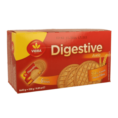Mostrar detalhes para Bolacha Digestiva Doses VIEIRA DE CASTRO 258g Imagem de Bolacha Digestiva Doses VIEIRA DE CASTRO 258g