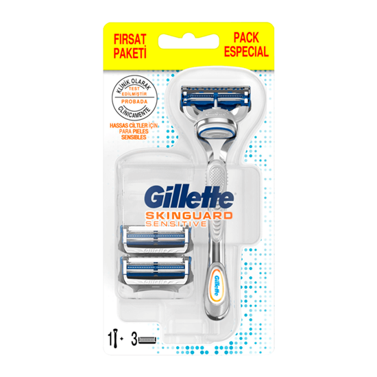 Imagem de Pack Máquina Barbear Skinguard + 3 Lâminas GILLETTE 1un