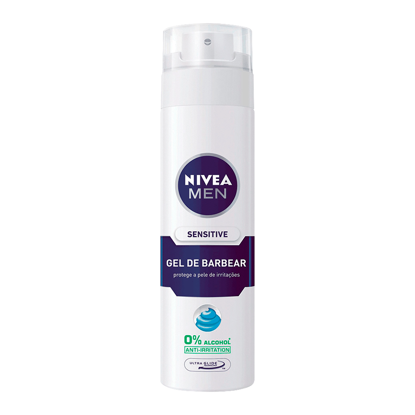 Mostrar detalhes para Gel Barbear Sensitive NIVEA 200ml Imagem de Gel Barbear Sensitive NIVEA 200ml