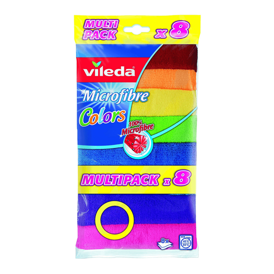 Imagem de Pano Microfibras Colours VILEDA 8un