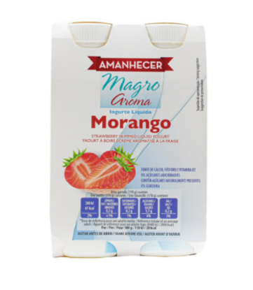 Mostrar detalhes para Iogurte Líquido Aroma Morango Magro AMANHECER 4x170ml Imagem de Iogurte Líquido Aroma Morango Magro AMANHECER 4x170ml