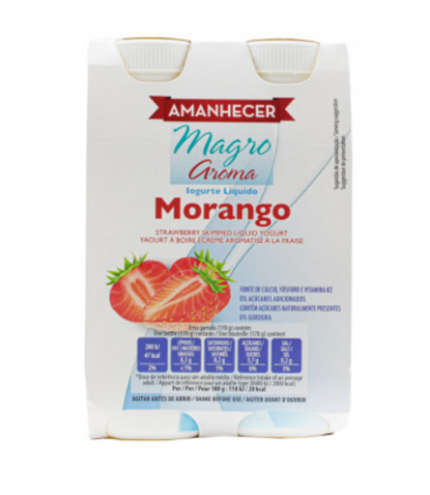 Imagem de Iogurte Líquido Aroma Morango Magro AMANHECER 4x170ml