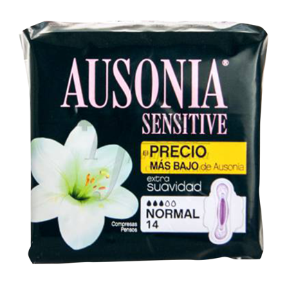 Mostrar detalhes para Pensos Higiénicos Sensitive Normal Com Abas AUSONIA 14un Imagem de Pensos Higiénicos Sensitive Normal Com Abas AUSONIA 14un