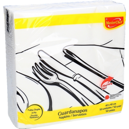 Mostrar detalhes para Guardanapo de Folha Dupla Branco 40x40cm MASTERCHEF 50un Imagem de Guardanapo de Folha Dupla Branco 40x40cm MASTERCHEF 50un