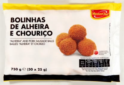 Mostrar detalhes para Bolinhas de Alheira Congeladas MASTERCHEF 30x25g Imagem de Bolinhas de Alheira Congeladas MASTERCHEF 30x25g