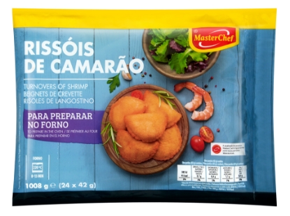 Mostrar detalhes para Rissóis de Camarão Forno Congelados MASTERCHEF 24x42g Imagem de Rissóis de Camarão Forno Congelados MASTERCHEF 24x42g