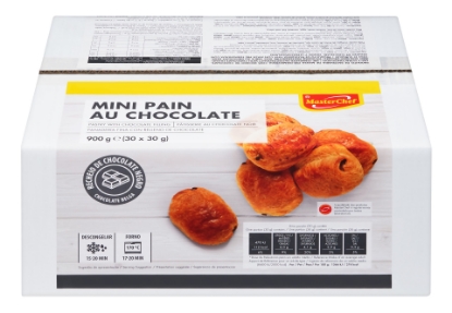 Mostrar detalhes para Mini Pain Au Chocolat Congelado MASTERCHEF 30x30g Imagem de Mini Pain Au Chocolat Congelado MASTERCHEF 30x30g