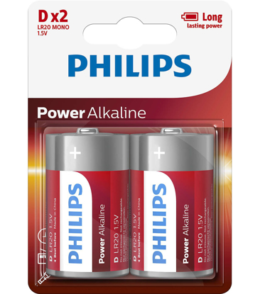 Mostrar detalhes para Pilhas Powerlife Lr20 Bl2 PHILIPS 1un Imagem de Pilhas Powerlife Lr20 Bl2 PHILIPS 1un