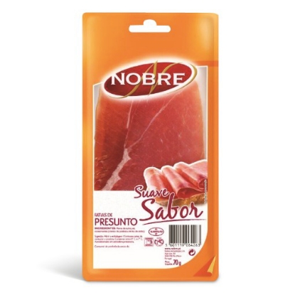 Mostrar detalhes para Presunto em Fatias NOBRE emb.70g Imagem de Presunto em Fatias NOBRE emb.70g