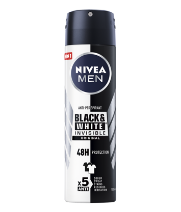 Mostrar detalhes para Desodorizante Spray Men Invisible Black&White Power NIVEA 150ml Imagem de Desodorizante Spray Men Invisible Black&White Power NIVEA 150ml