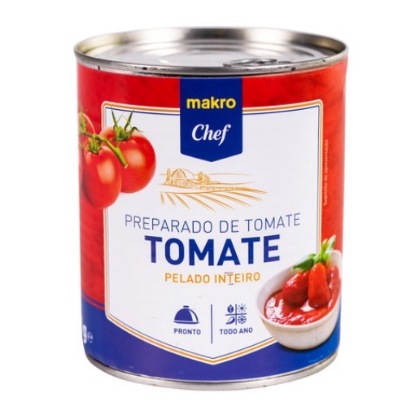 Mostrar detalhes para Tomate Pelado Lata MAKRO CHEF 780g Imagem de Tomate Pelado Lata MAKRO CHEF 780g