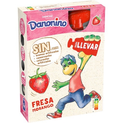 Mostrar detalhes para Iogurte Sólido Morango DANONINO 4x70g Imagem de Iogurte Sólido Morango DANONINO 4x70g