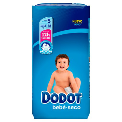 Mostrar detalhes para Fralda T5 Seco DODOT 58un Imagem de Fralda T5 Seco DODOT 58un