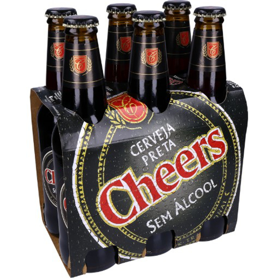 Imagem de Cerveja Com Álcool Preta CHEERS 6x33cl