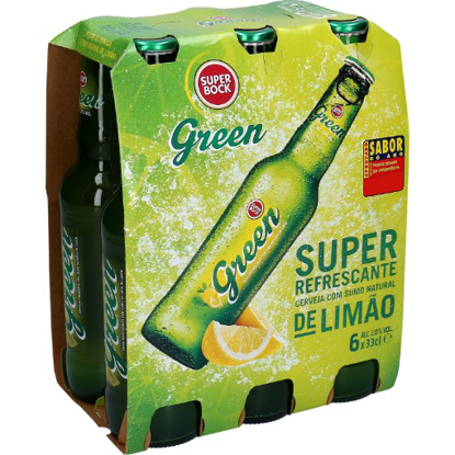 Mostrar detalhes para Cerveja Com Álcool Green SUPER BOCK 6x33cl Imagem de Cerveja Com Álcool Green SUPER BOCK 6x33cl
