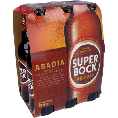 Mostrar detalhes para Cerveja Com Álcool Abadia SUPER BOCK 6x33cl Imagem de Cerveja Com Álcool Abadia SUPER BOCK 6x33cl