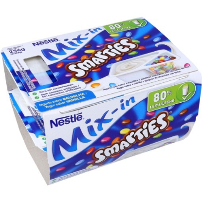 Mostrar detalhes para Iogurte Sólido Bicompartimentado Smarties Baunilha NESTLÉ 2x118g Imagem de Iogurte Sólido Bicompartimentado Smarties Baunilha NESTLÉ 2x118g